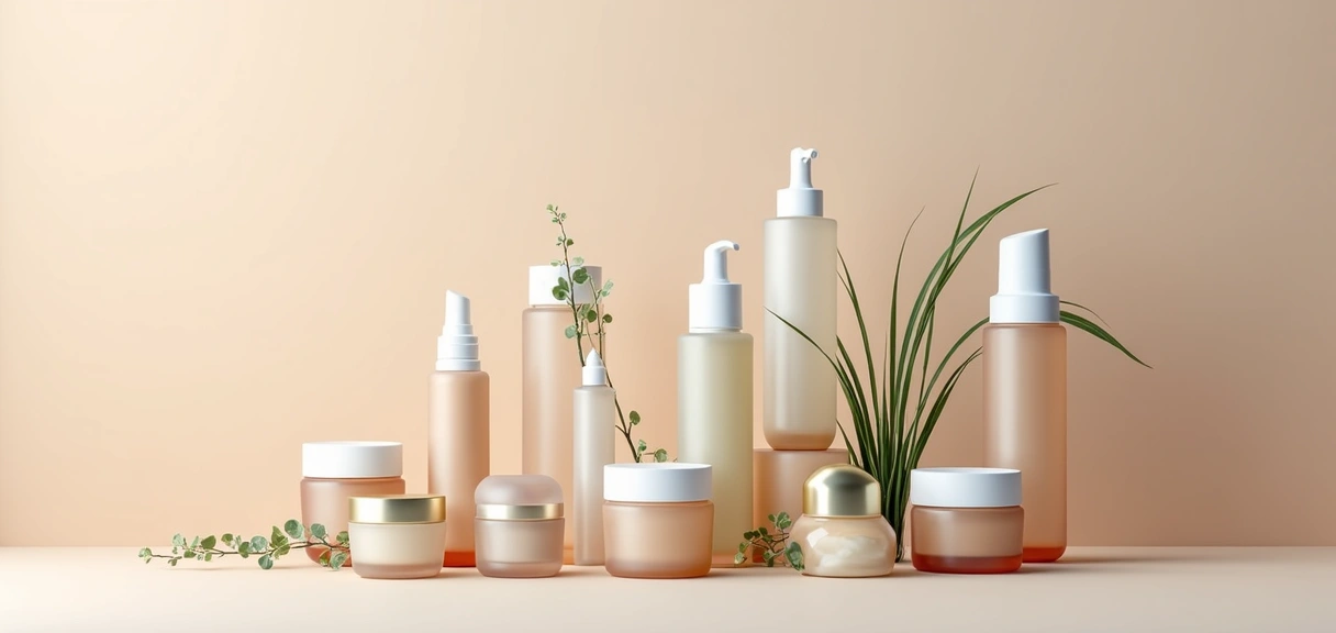 Promotional image of women's skin care cosmetics