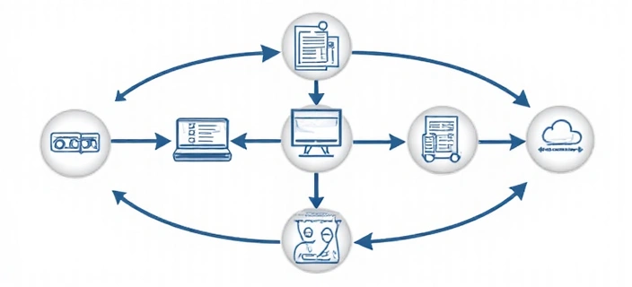 Diagram showing data usage flow from collection to application