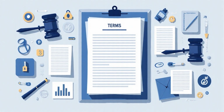 Illustration of legal terms and conditions document
